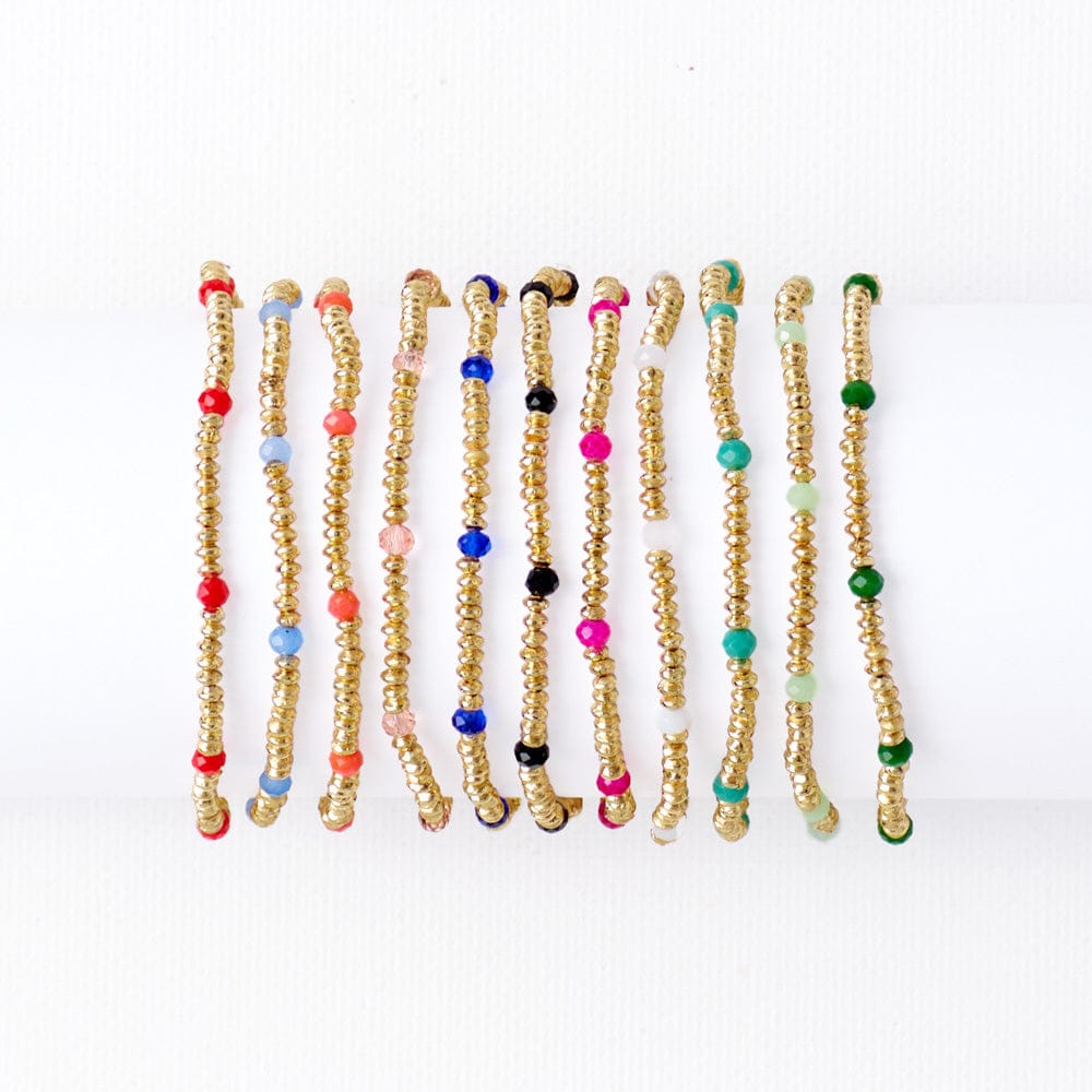 Ashley Small Brass + Crystal Stretch Bracelet