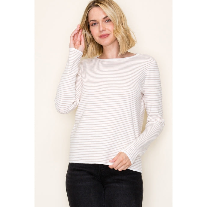 Infinite Striped Sweater - Taupe