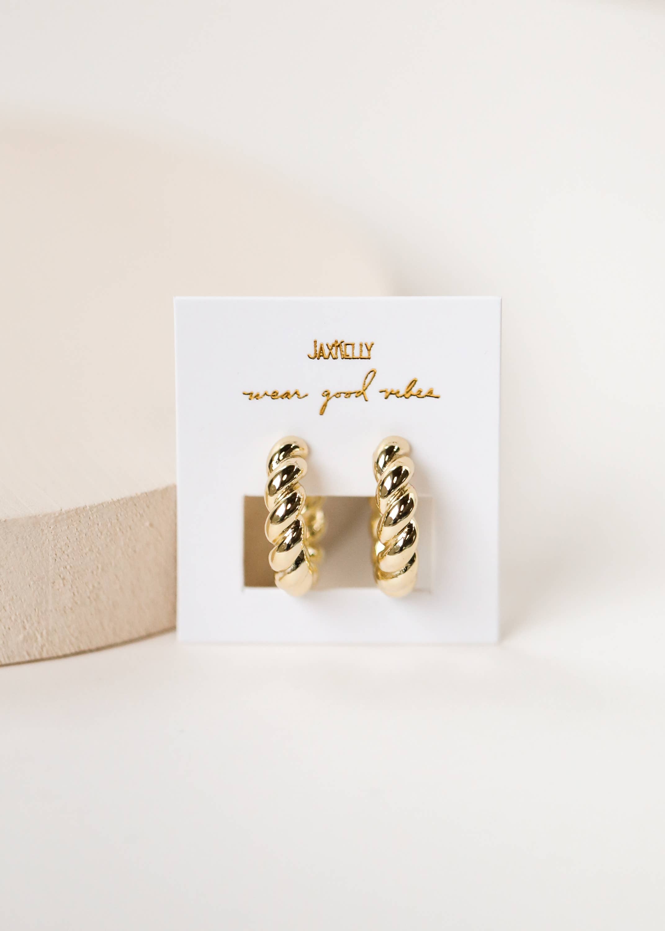 Twisted Gold Hoop Earring