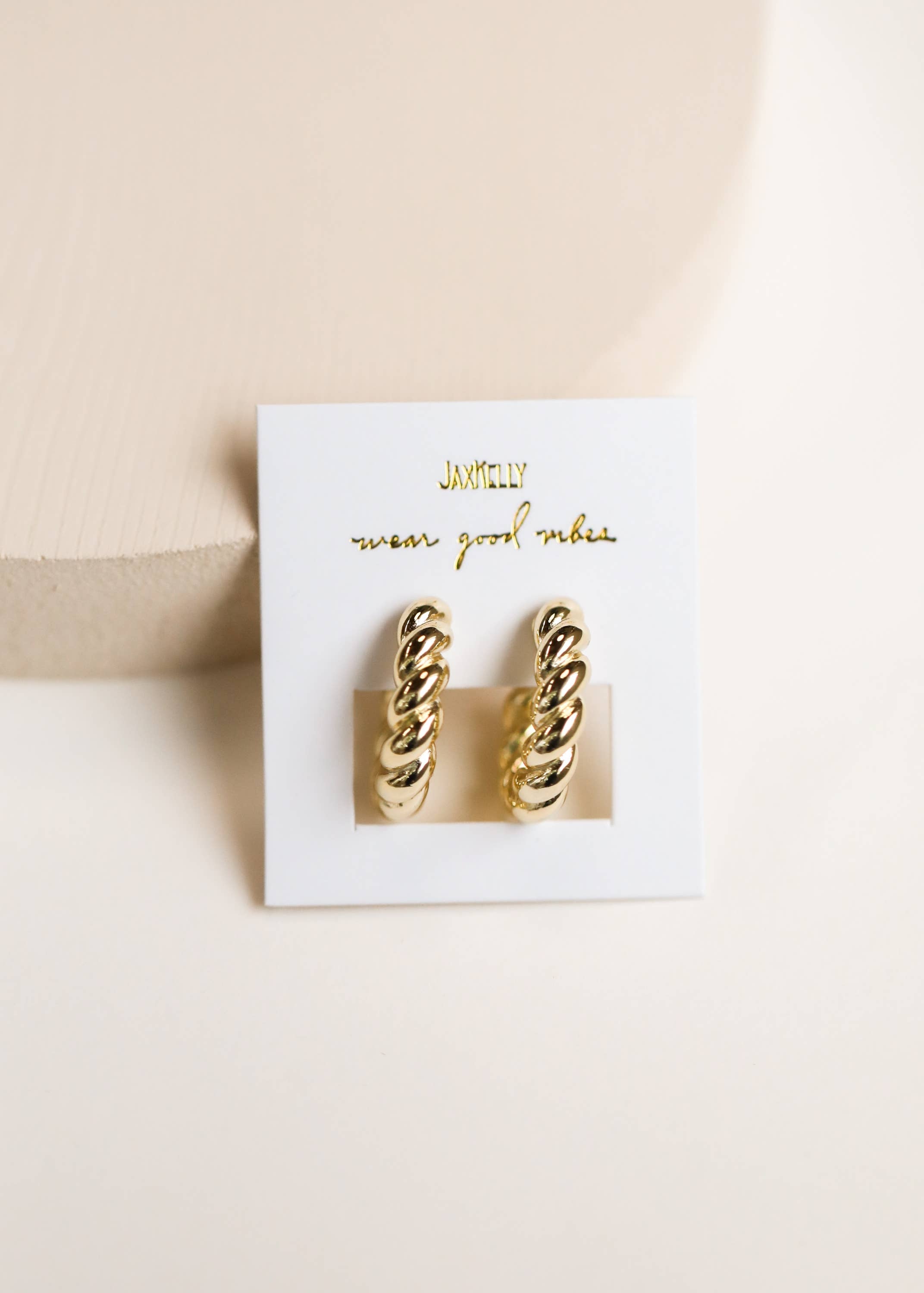 Twisted Gold Hoop Earring