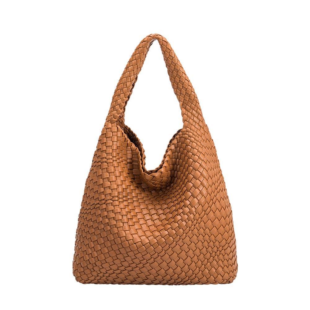 Johanna Large Vegan Shoulder Bag - Saddle