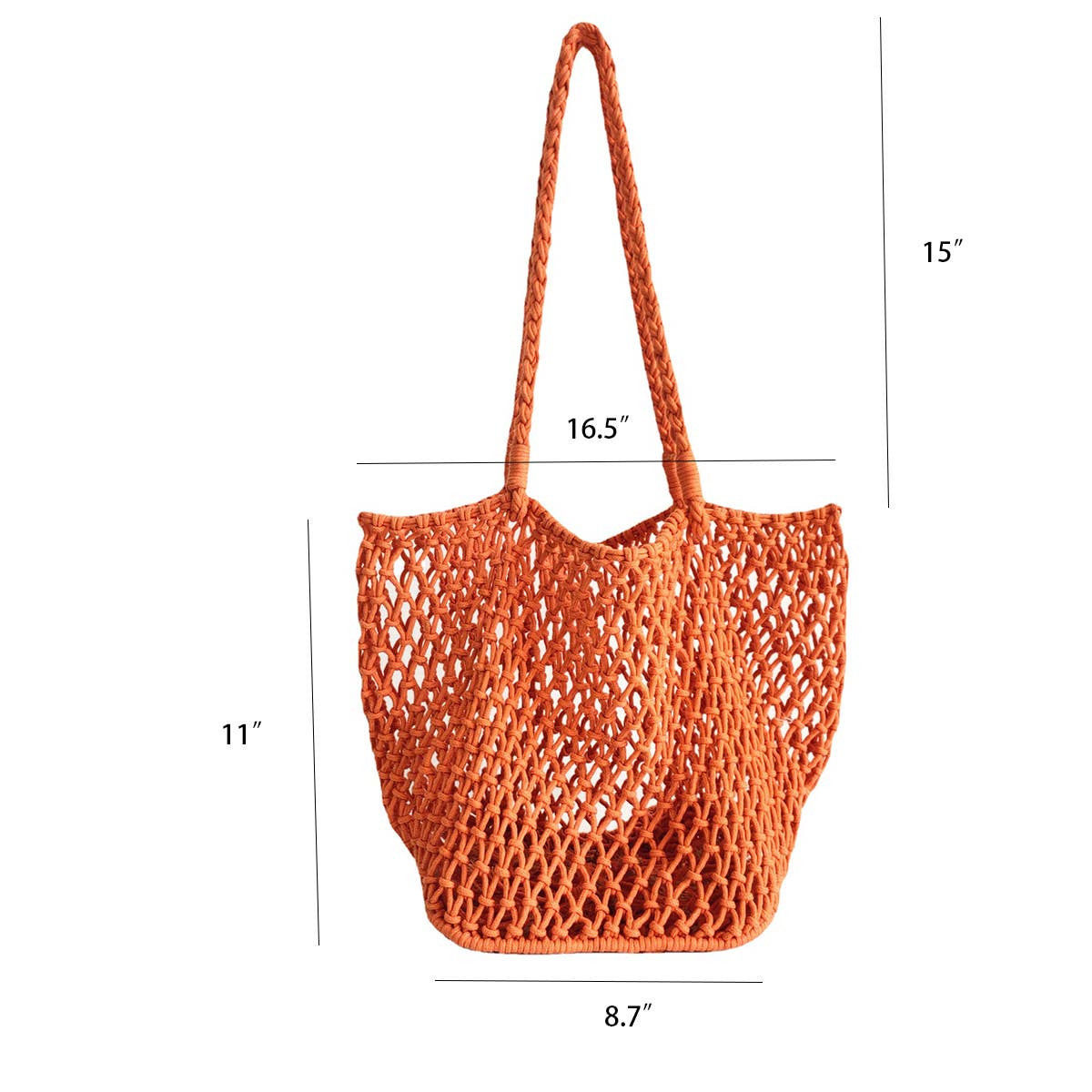 Woven Shoulder Beach Bag - Orange