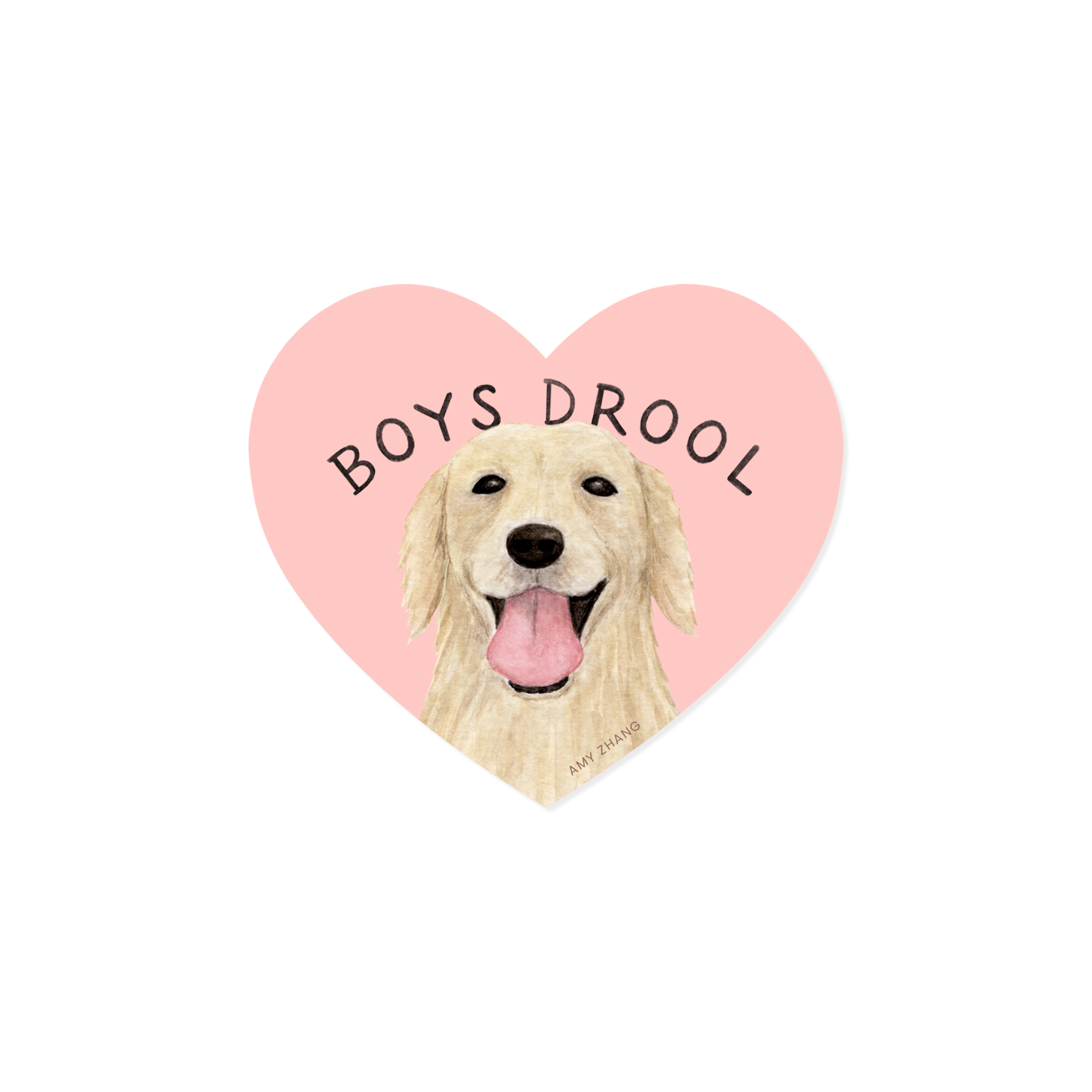 Boys Drool Golden Retriever Sticker