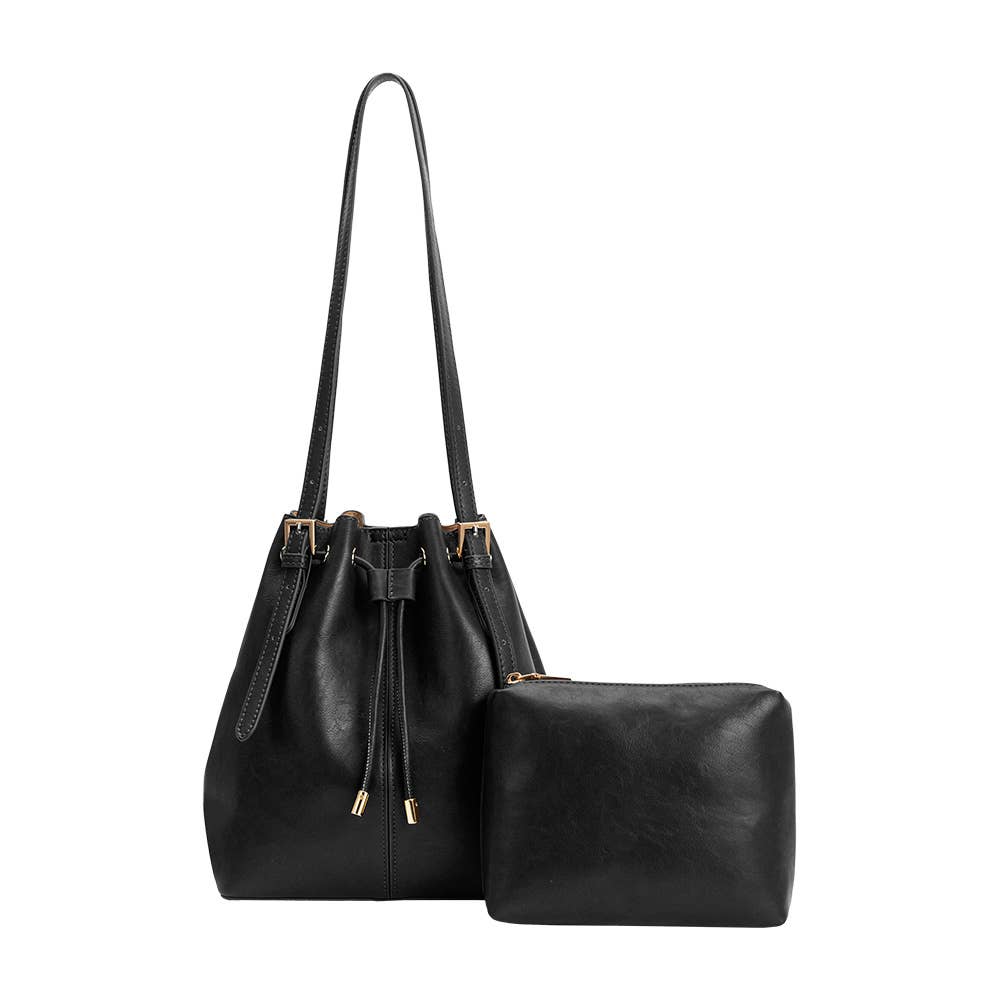 Sally Black Vegan Shoulder Bag