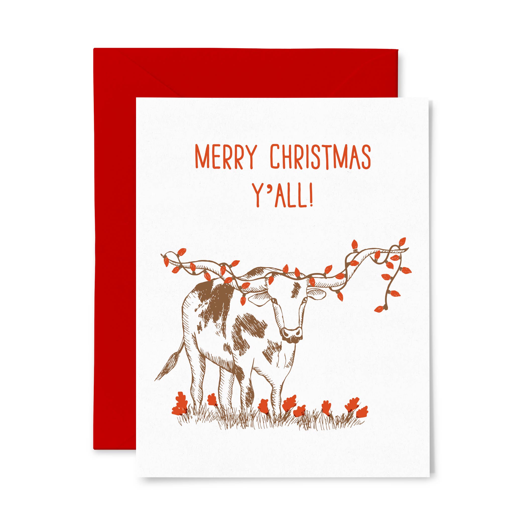 Longhorn Christmas Letterpress Card Boxed Set