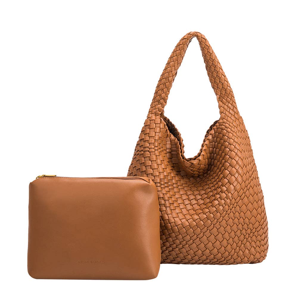 Johanna Large Vegan Shoulder Bag - Saddle