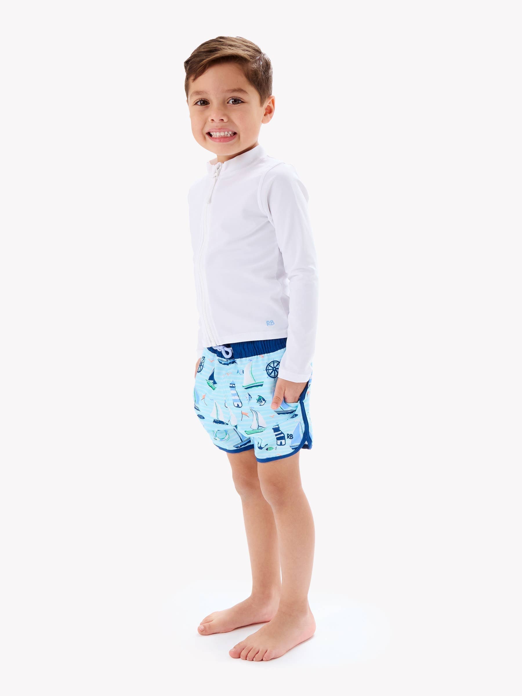 Performance Hybrid Dolphin Swim Trunks - Blue Sweet Sails *FINAL SALE*