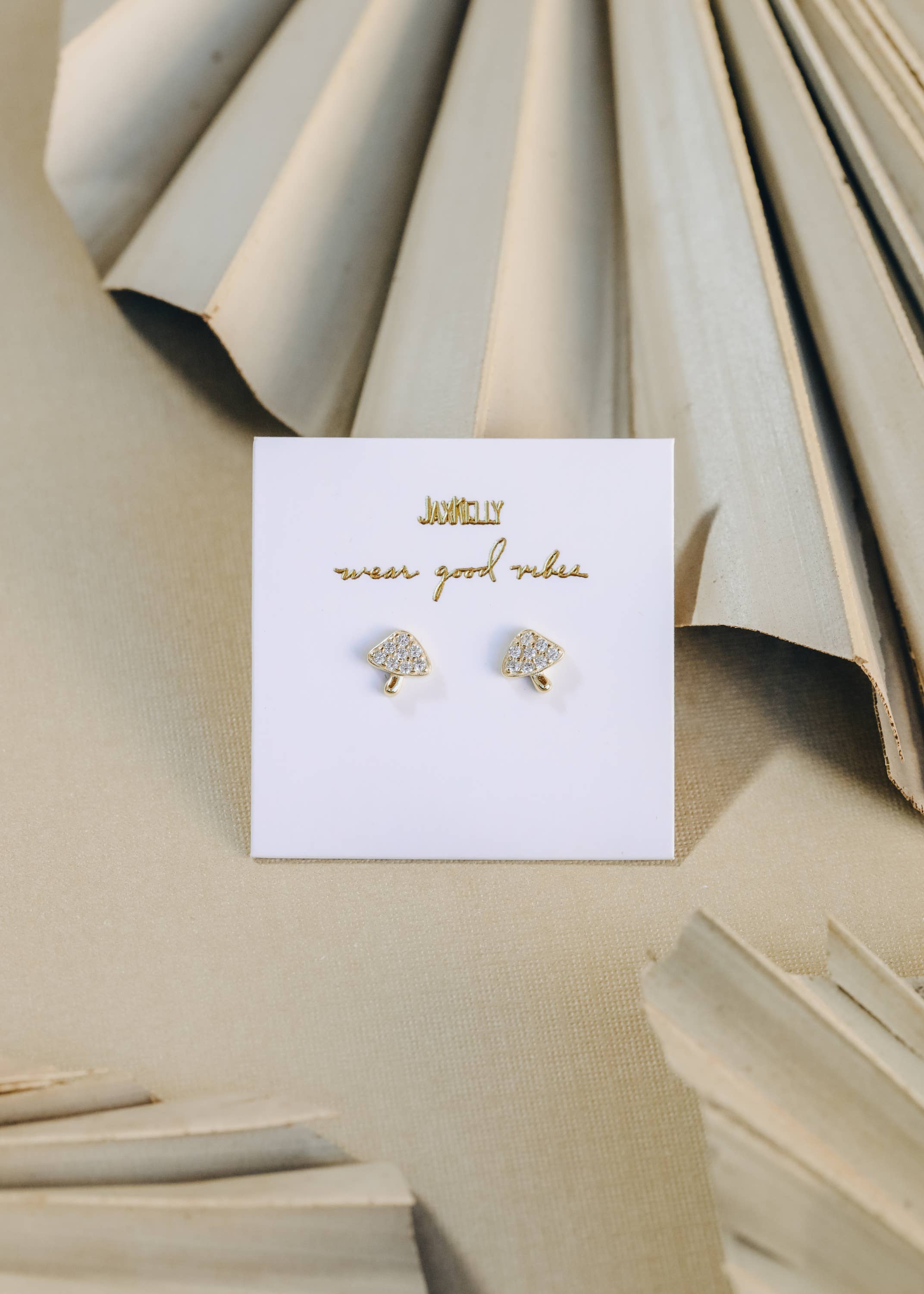 Mushroom Pave Stud Earrings