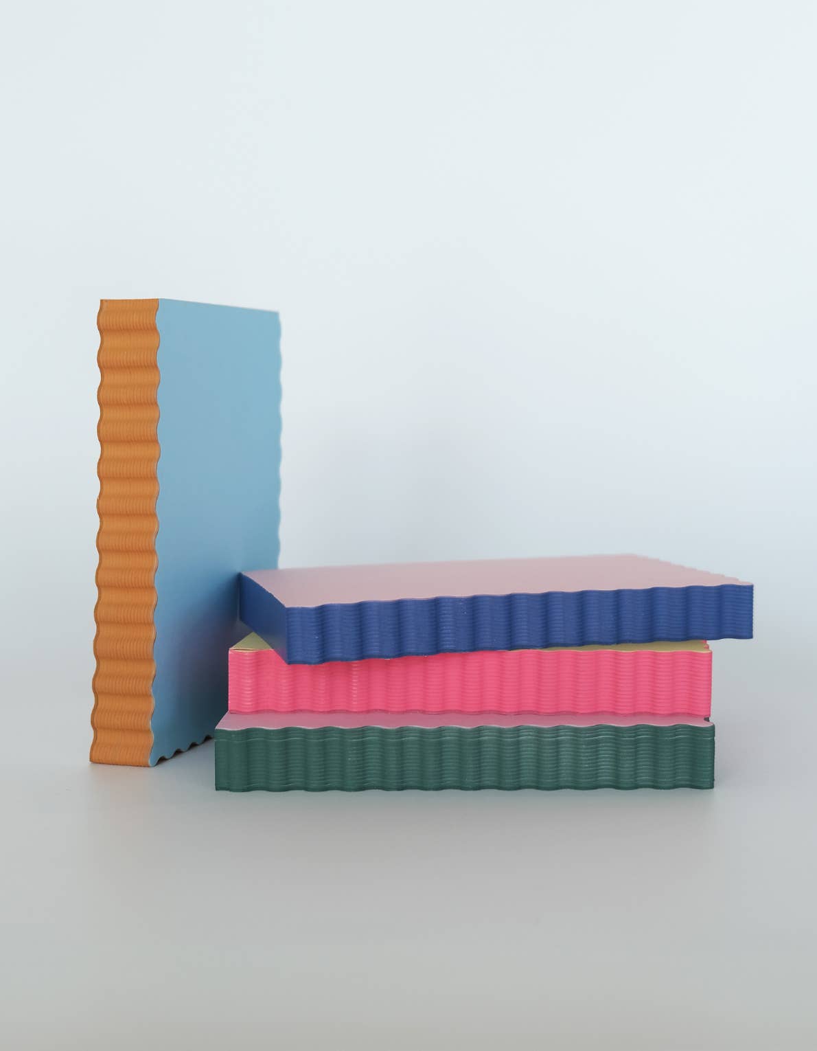 Sky + Tangerine Edge Mini Wave Shaped Notepad