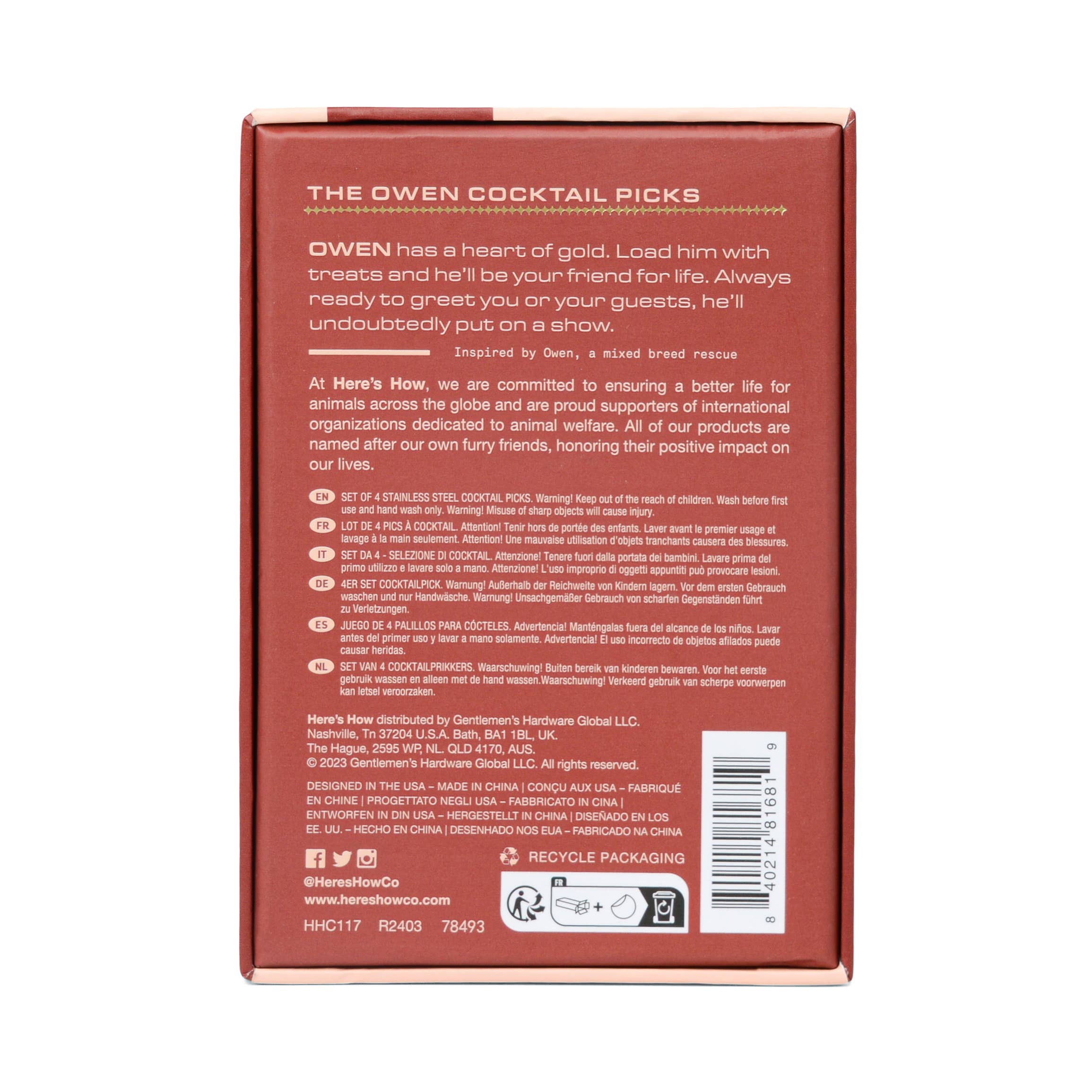 The Owen Cocktail Picks - Gold