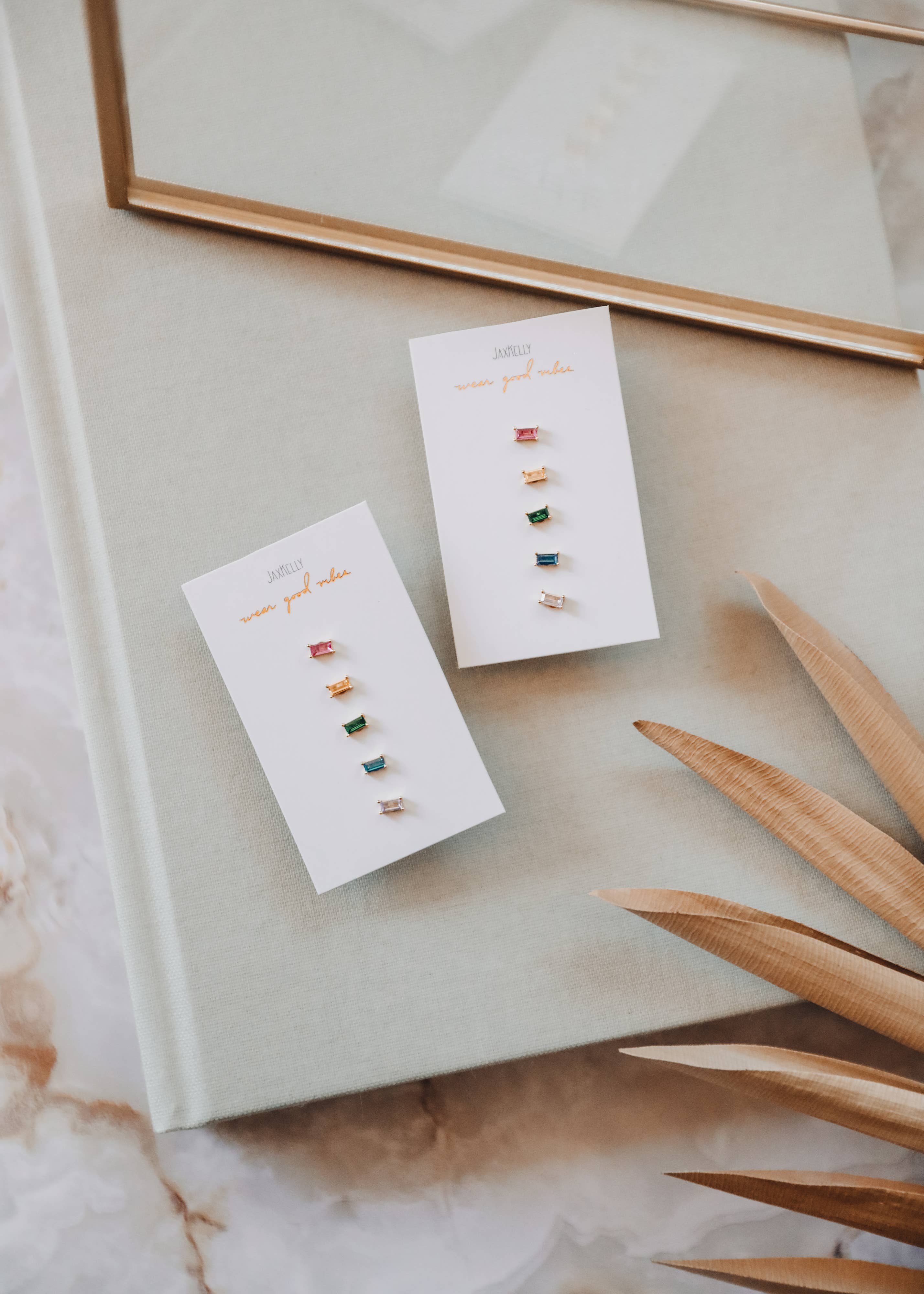 Rainbow Baguette Earrings