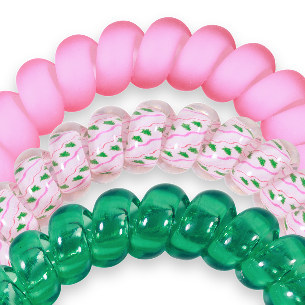 Merry Pinkmas Spiral Hair Ties
