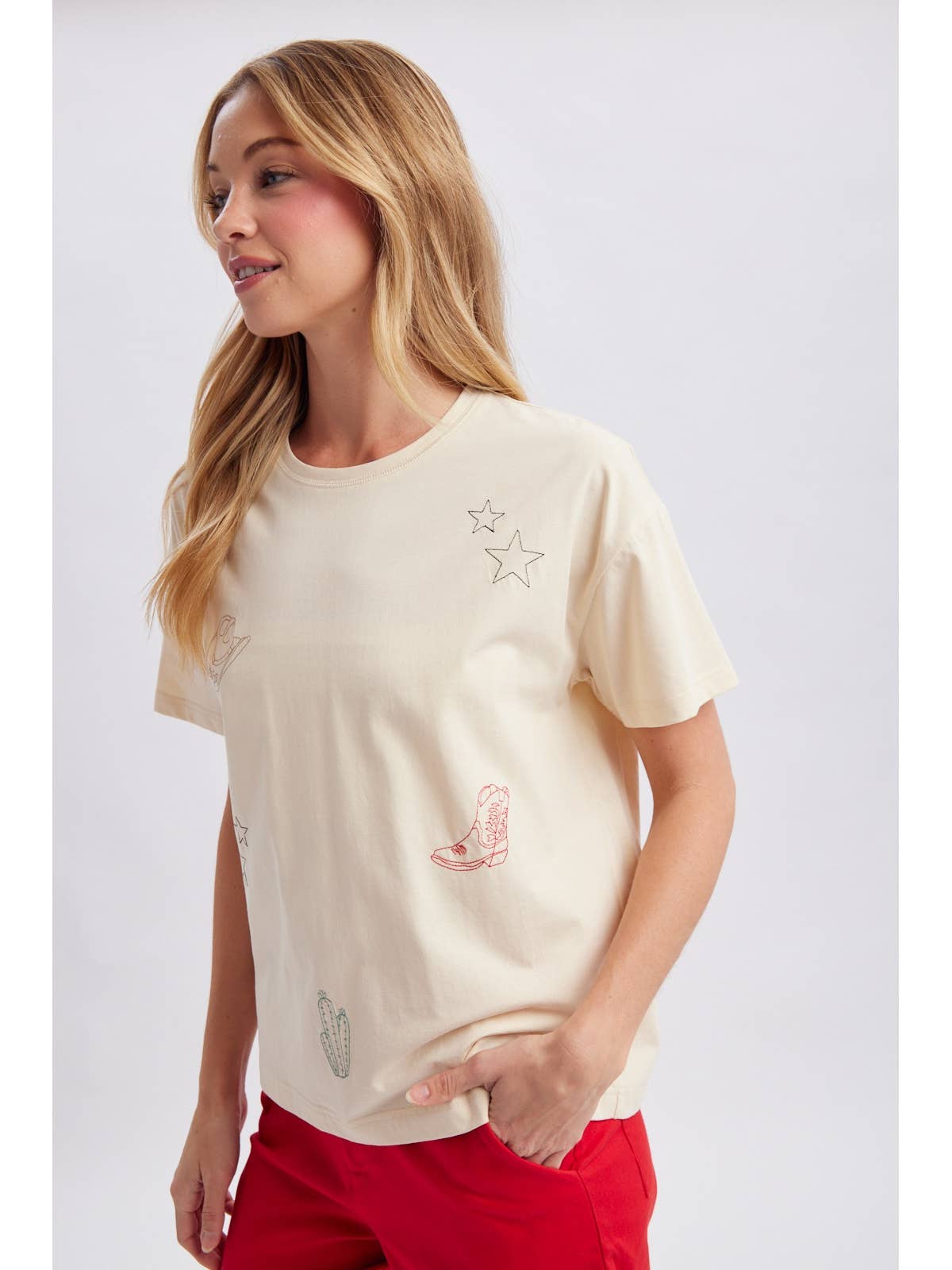 Western Icons Embroidered Tee