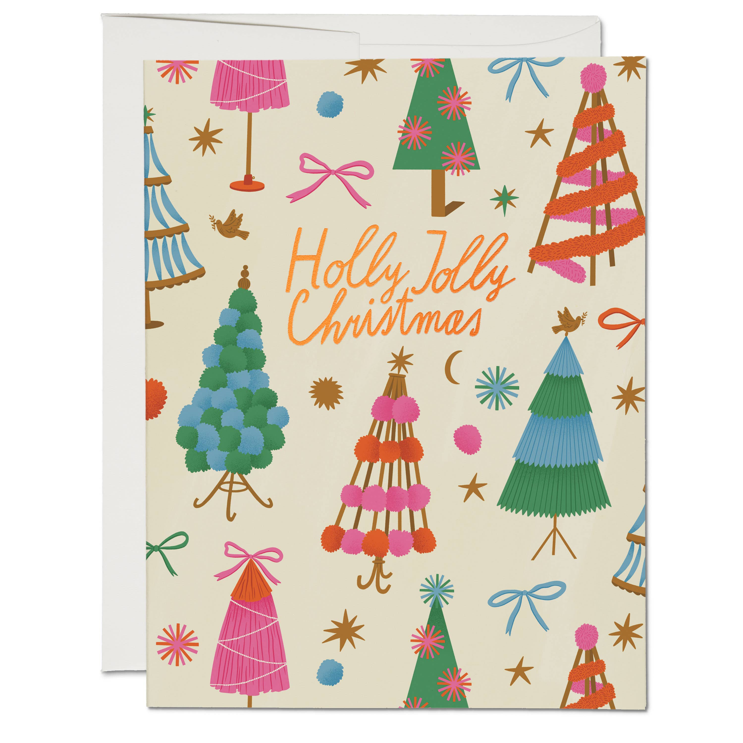 Holly Jolly Trees Greeting Card