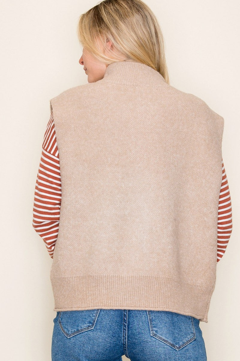 Coffee Run Zip Up Sweater Vest