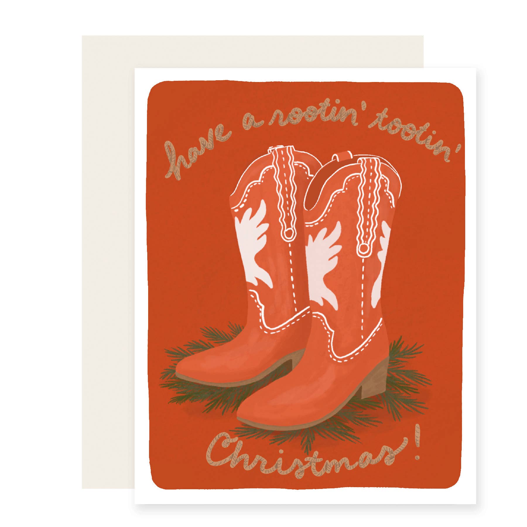 Western Boot Christmas Card