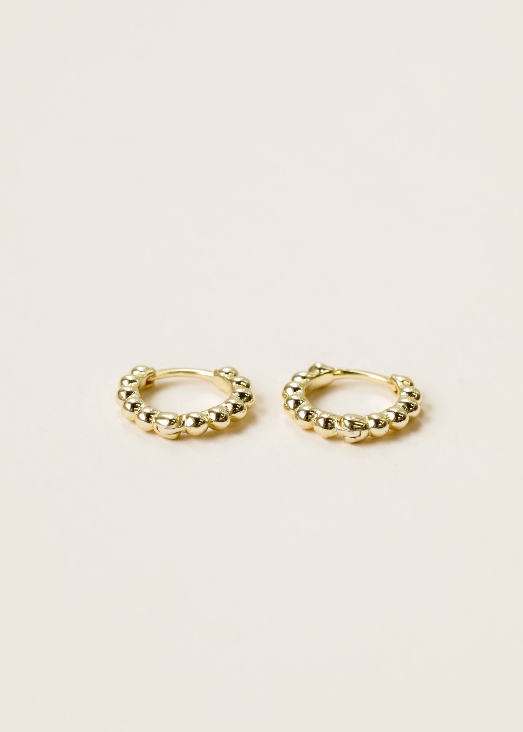 Small Ball Hoop Gold Earrings