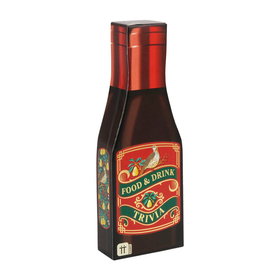 Food & Drink Trivia red-capped bottle pack with 'Food & Drink Trivia' label