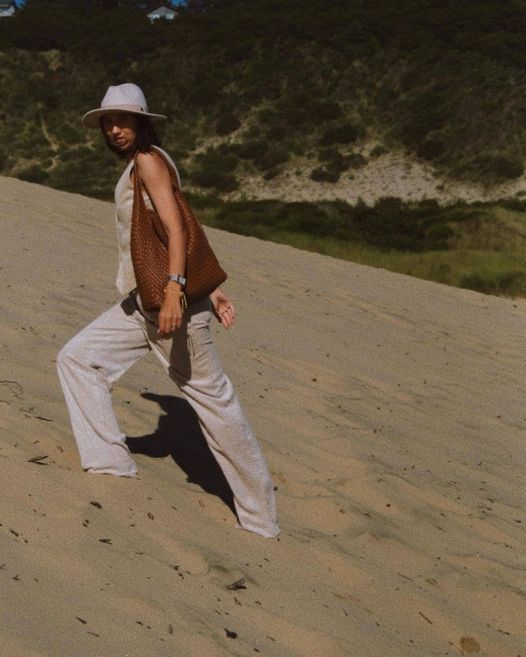 Johanna Large Vegan Shoulder Bag - Saddle