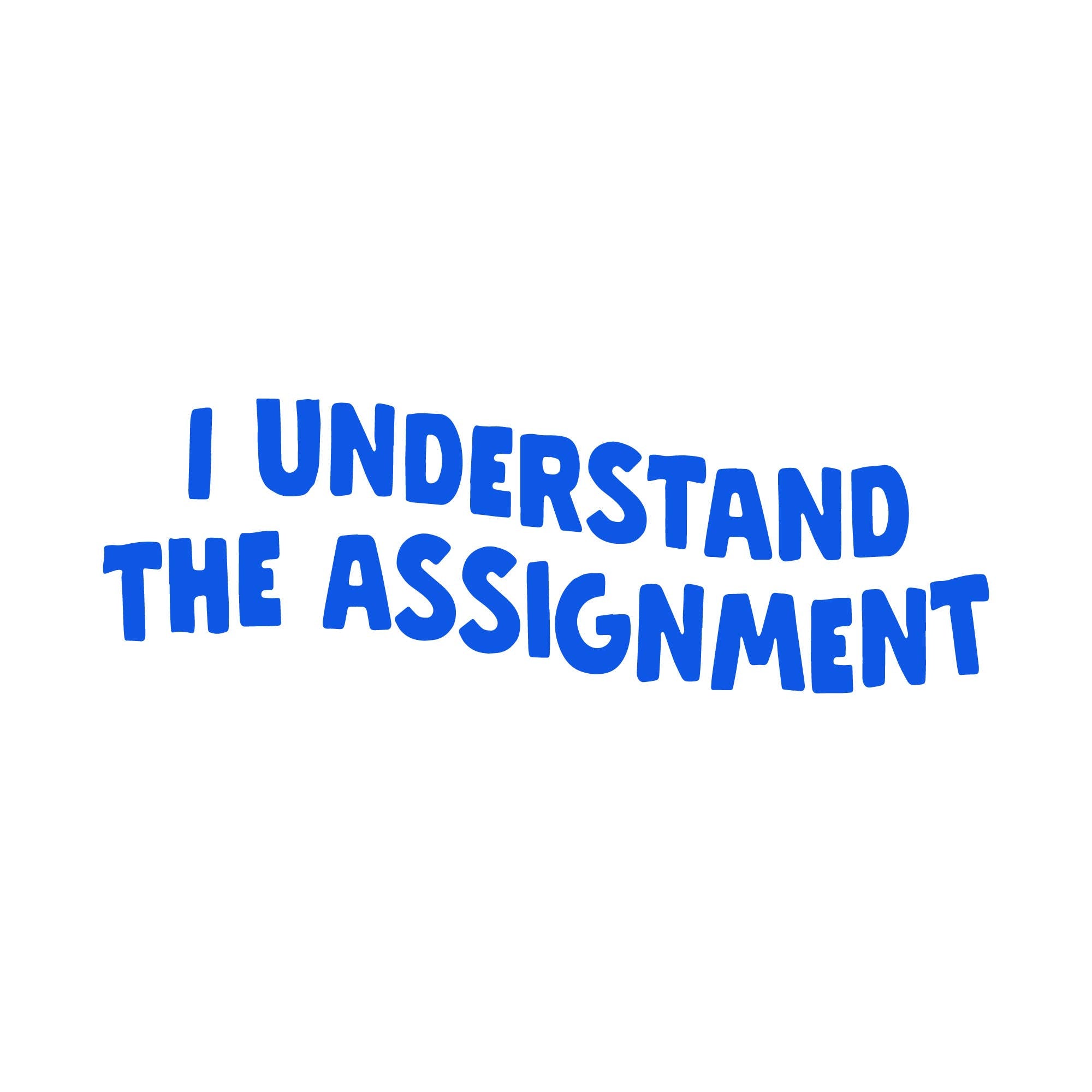 I Understand The Assignment Sticker