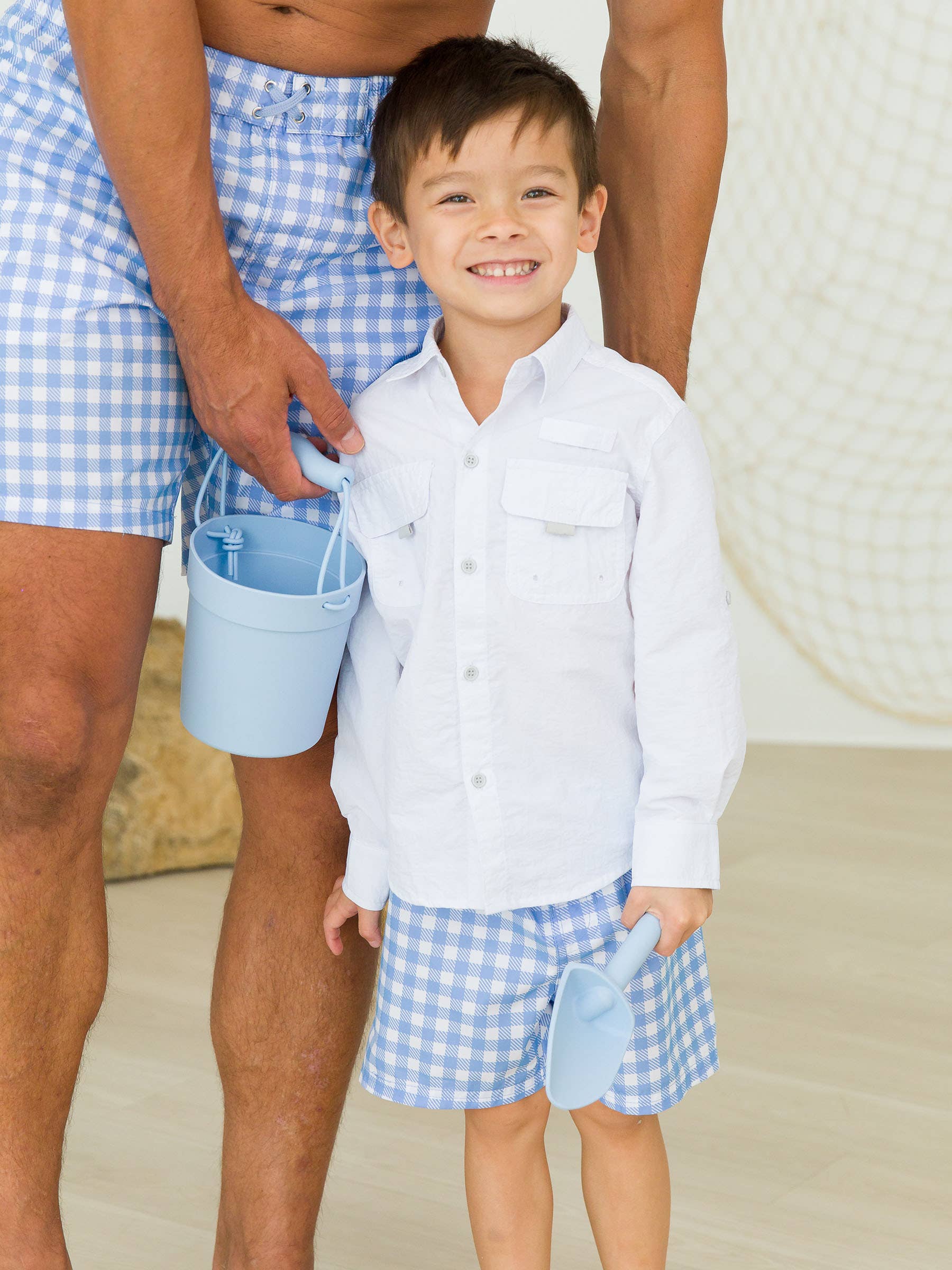 Gingham Swim Trunks - Periwinkle Blue *FINAL SALE*