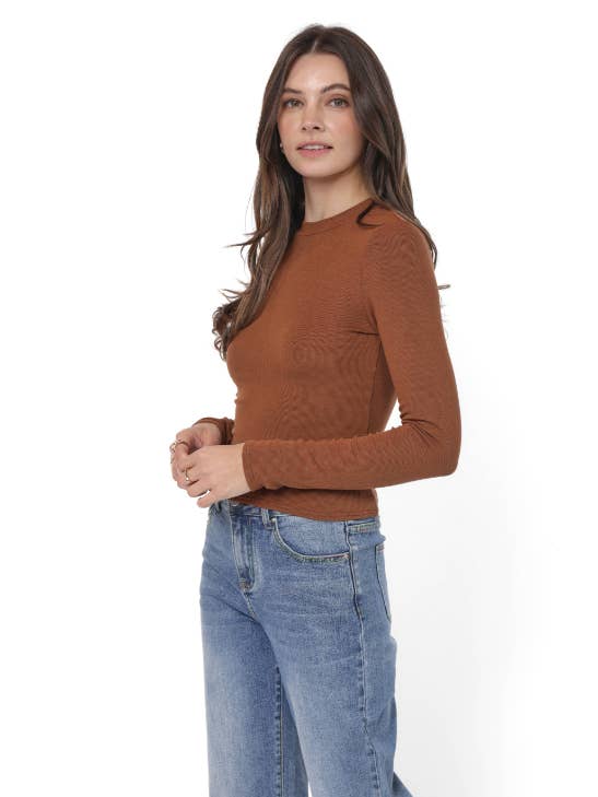 Ronan Crewneck Top - Brown