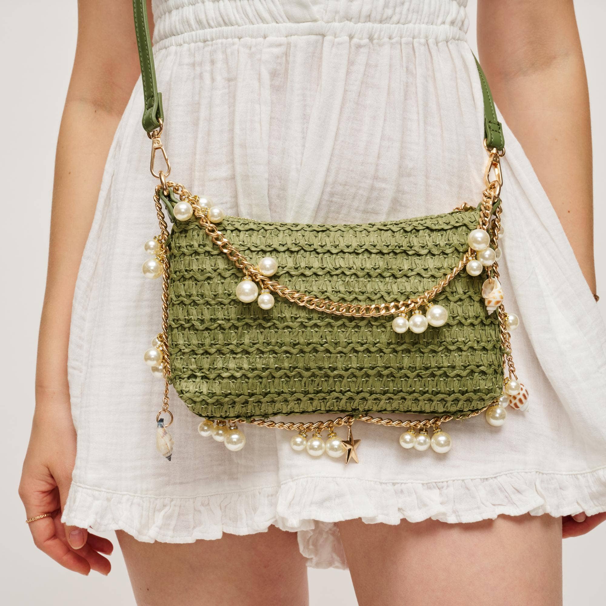 Steph Seashell Straw Bag - Natural