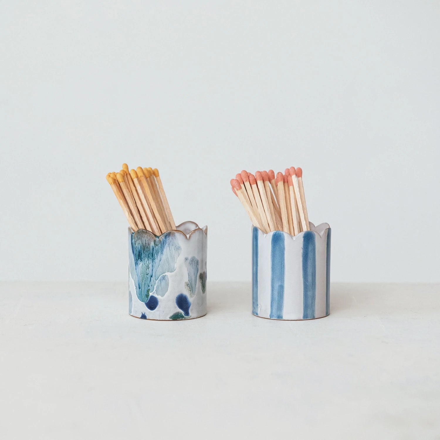 Coastal Stoneware Matchstick Holder