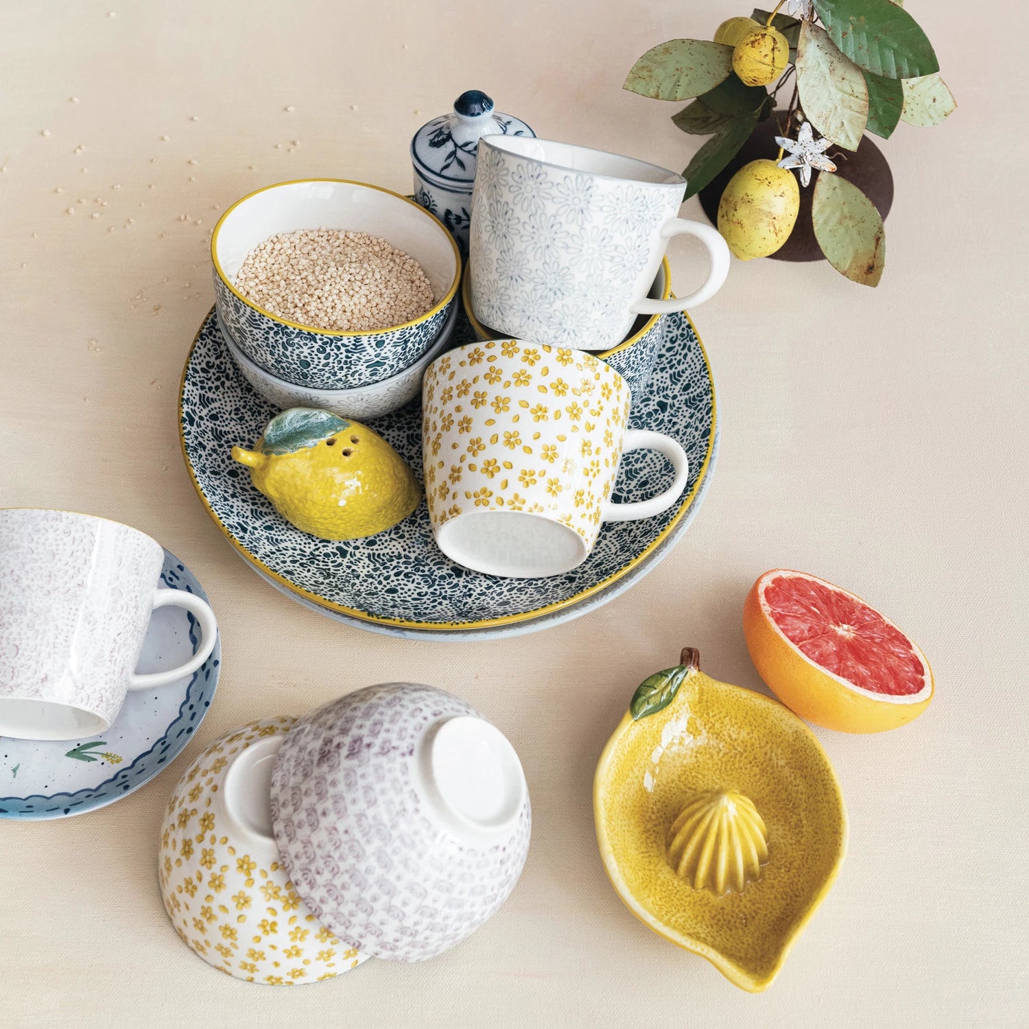 Patterned Stoneware Bowl