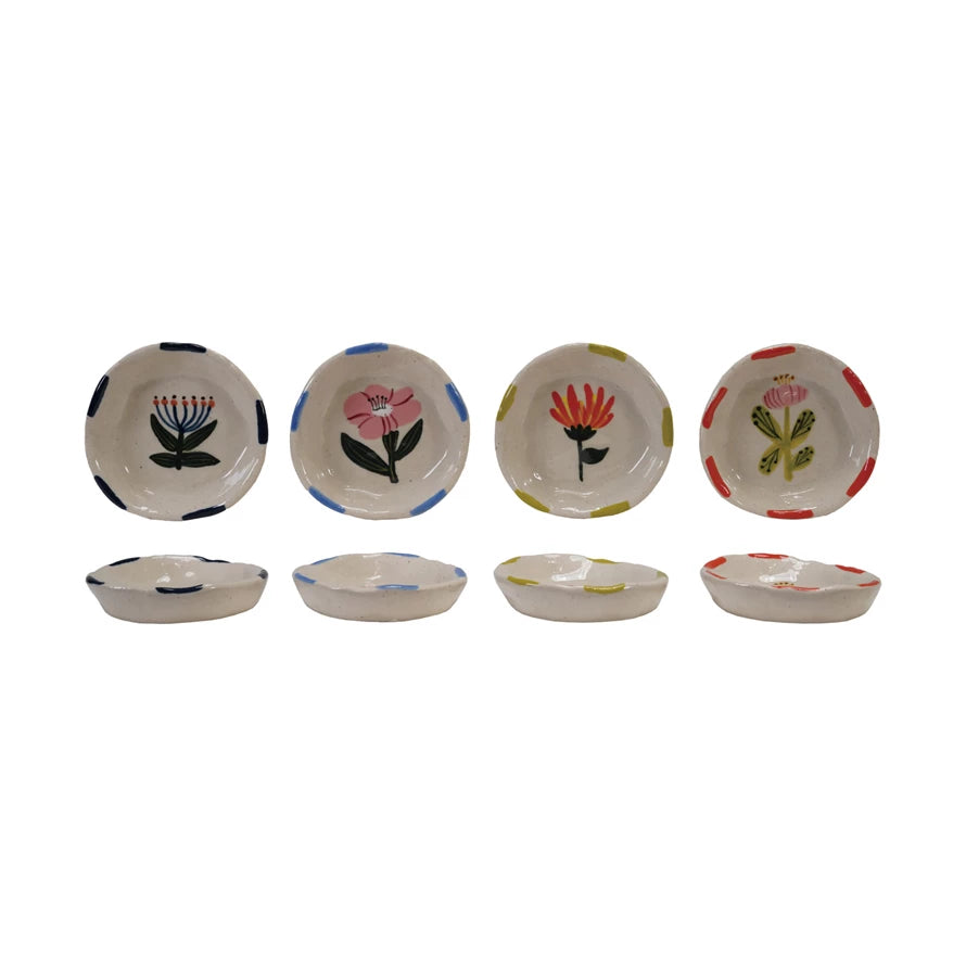 Artisan Floral Stoneware Dish