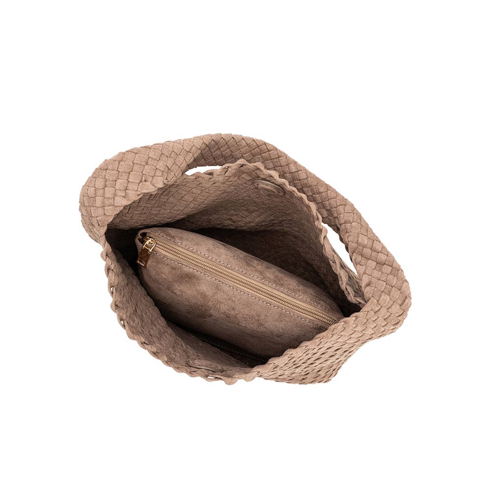 Johanna Clay Suede Vegan Shoulder Bag