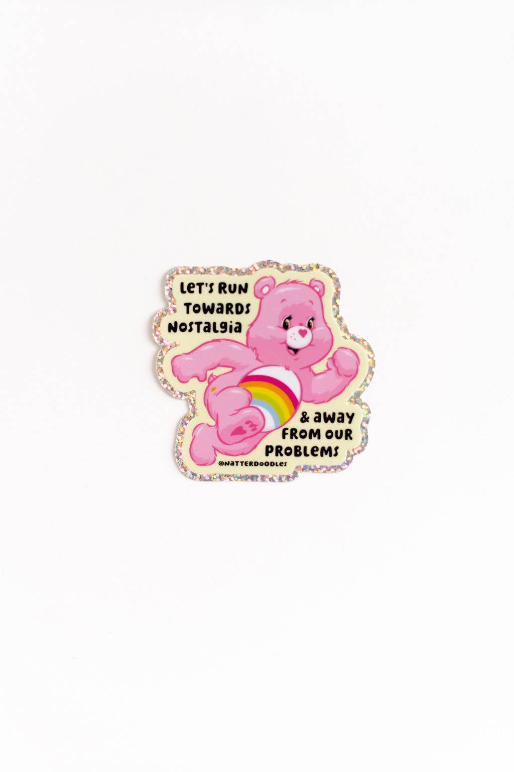 Let’s Run Towards Nostalgia Care Bear Sticker