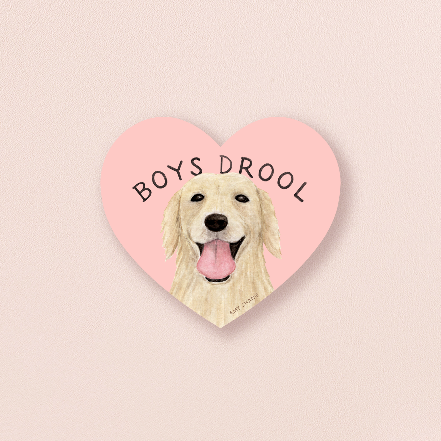 Boys Drool Golden Retriever Sticker