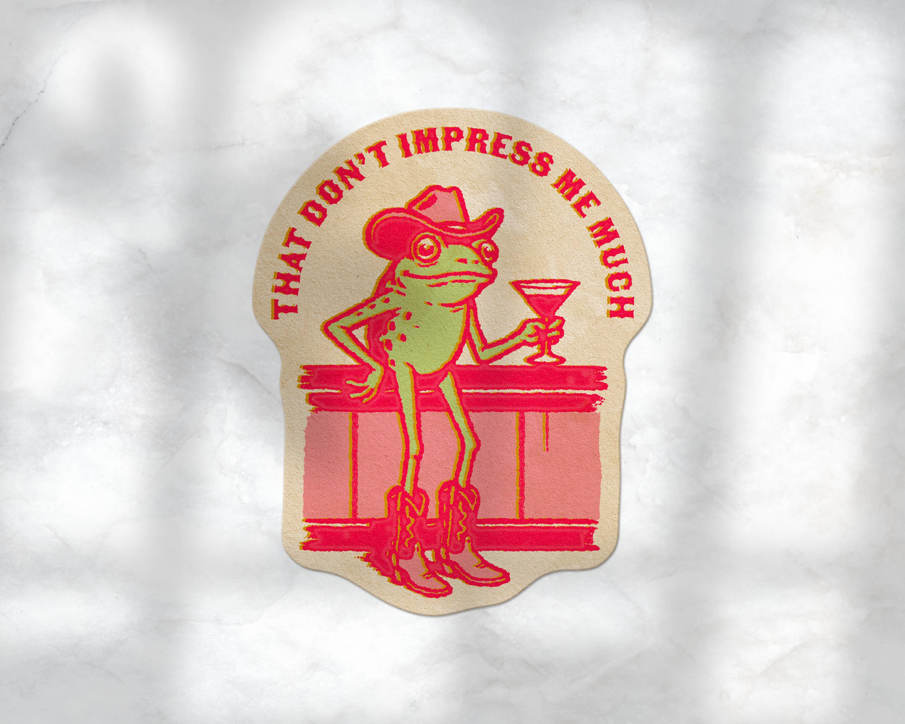 That Don't Impress Me Much Frog Cowgirl Sticker