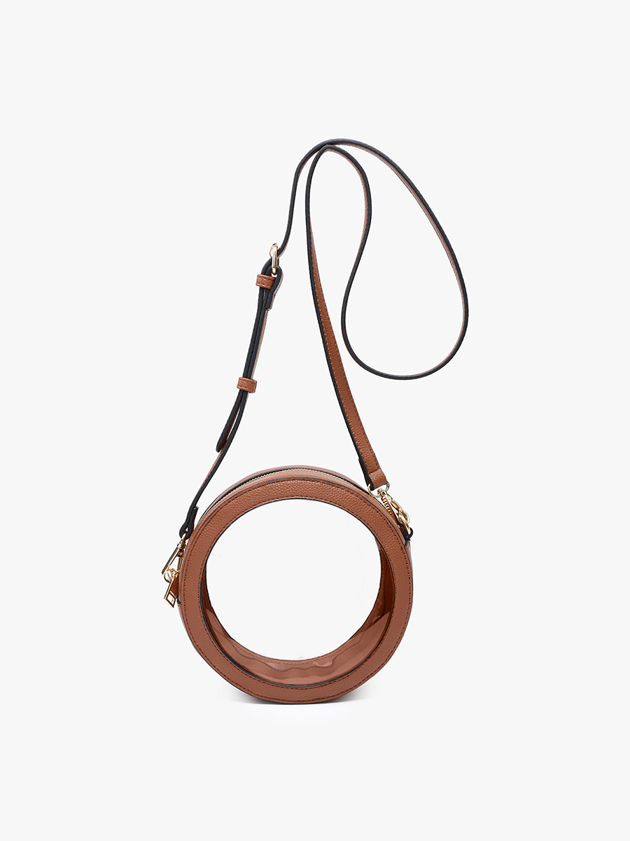 Lilibet Clear Circular Crossbody Bag - Brown