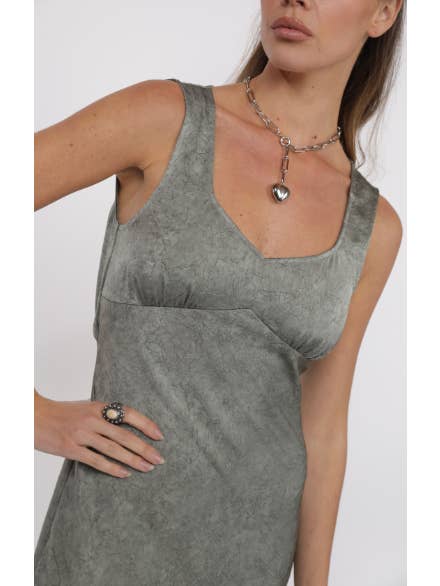 Forever Yours Crinkled Satin Maxi Dress
