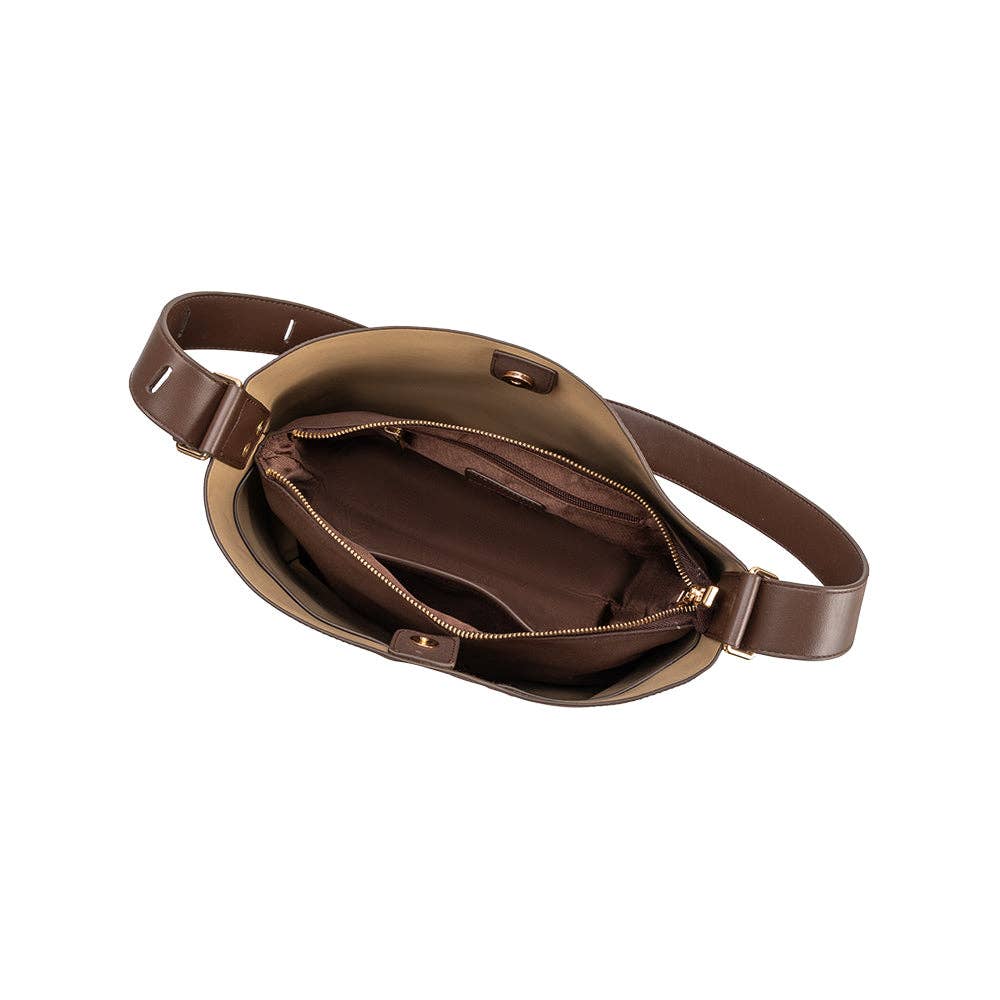 Stormie Espresso Vegan Suede Tote Bag