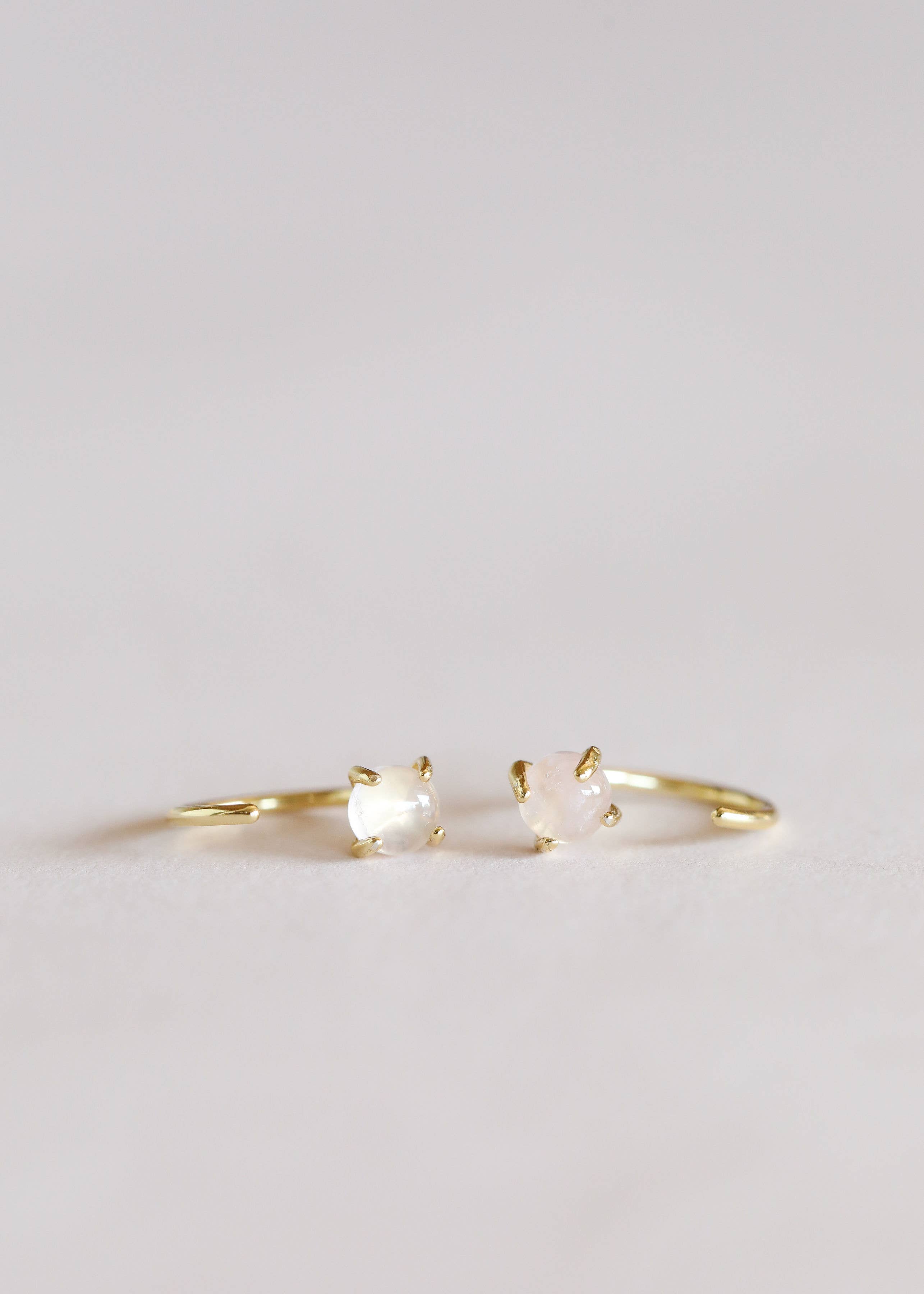 Rose Quartz Huggie Earring