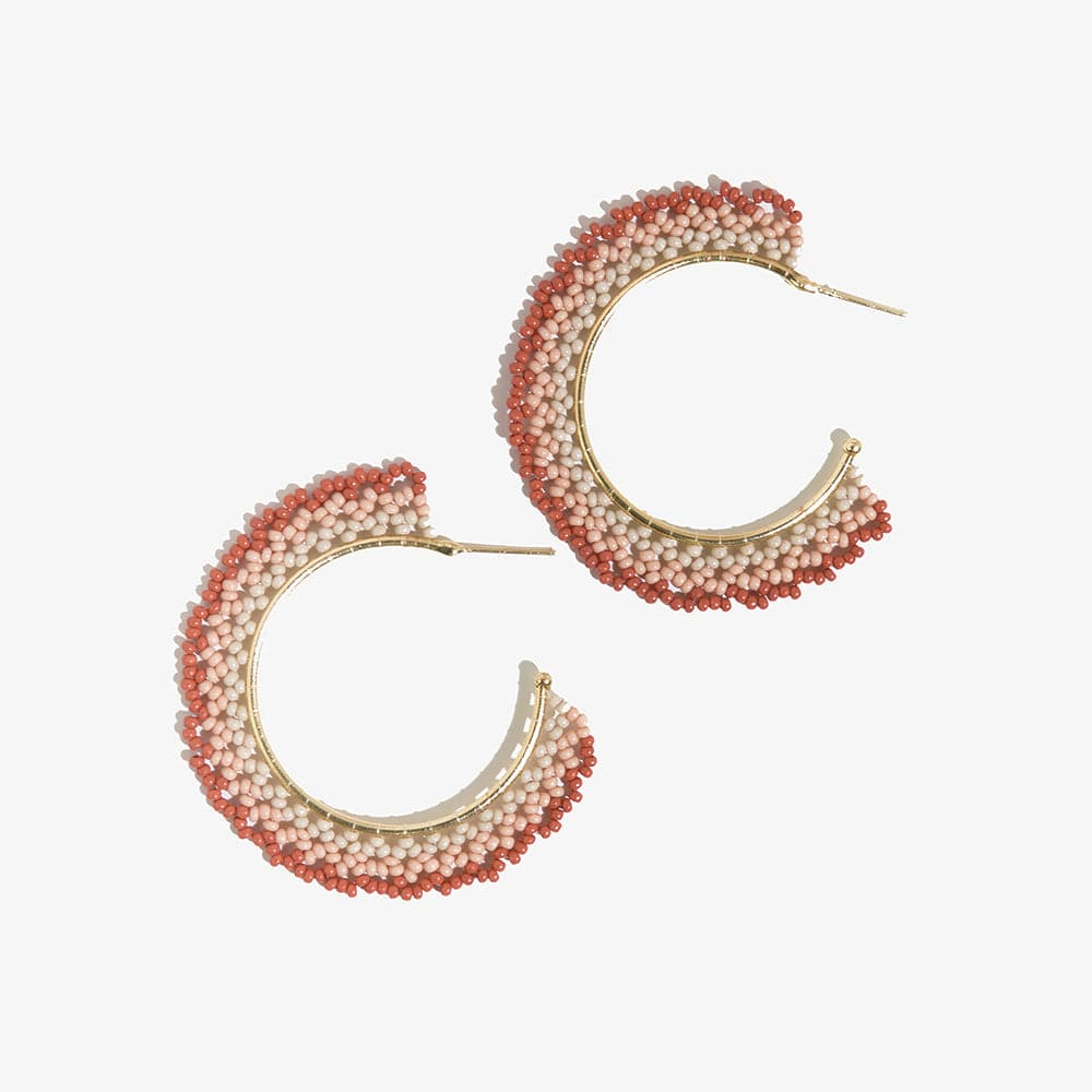Eve Ombre Beaded Hoop Earrings