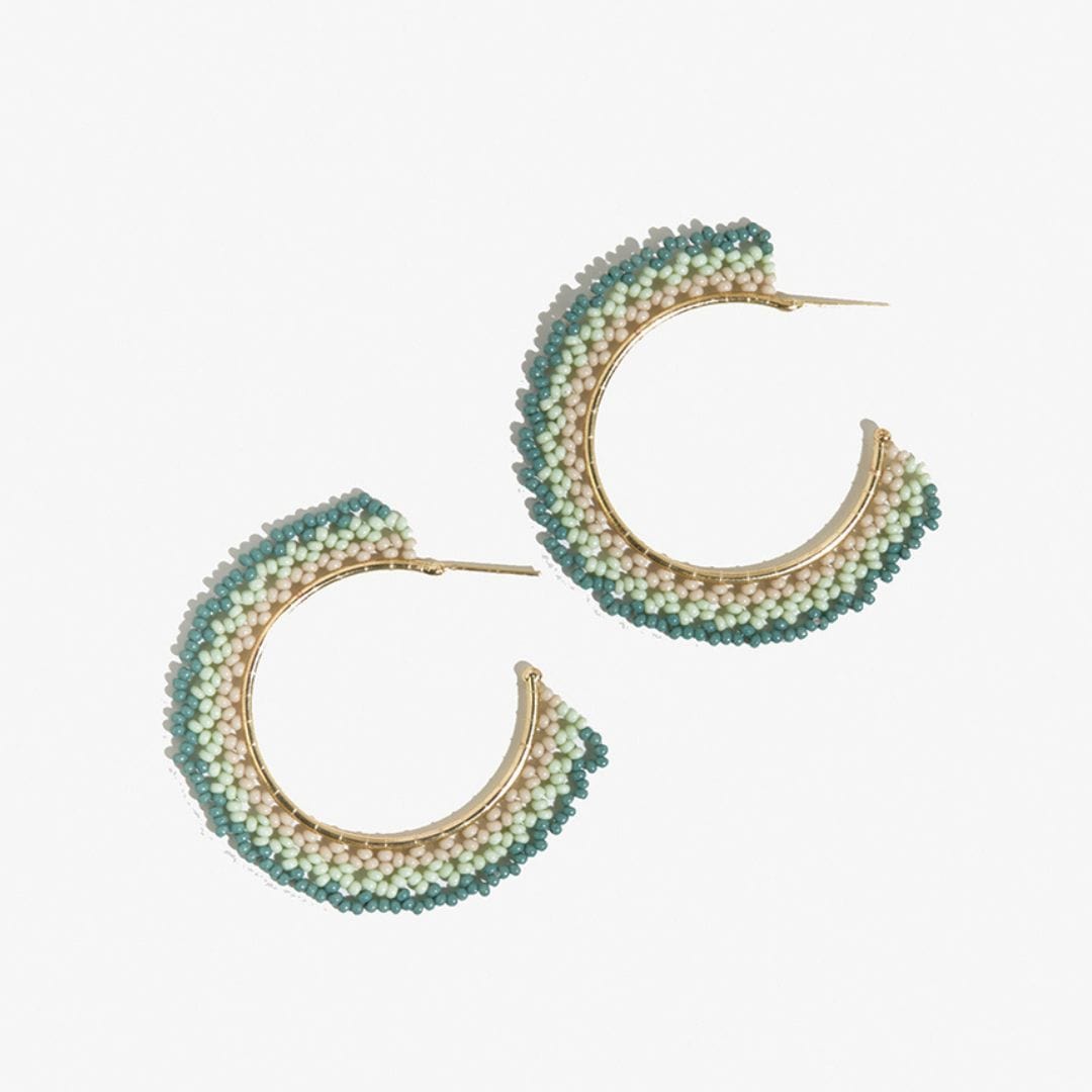Eve Ombre Beaded Hoop Earrings