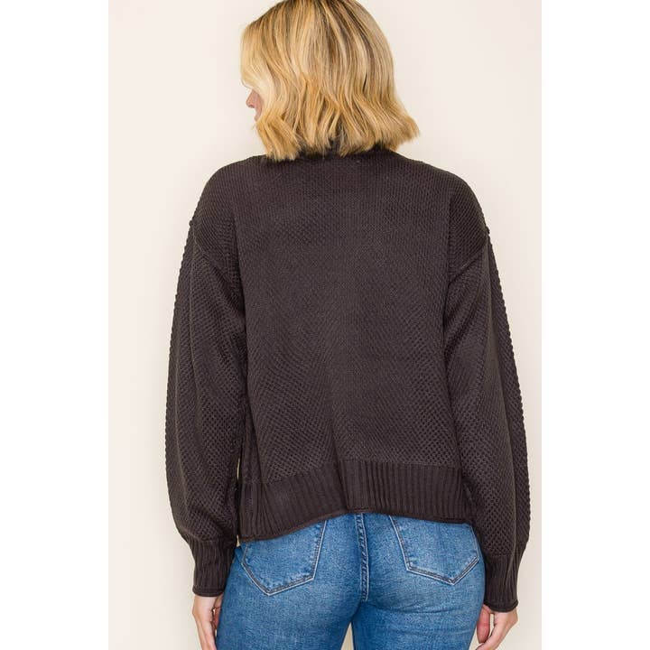 Autumn Afternoon Knit Cardigan - Gunmetal