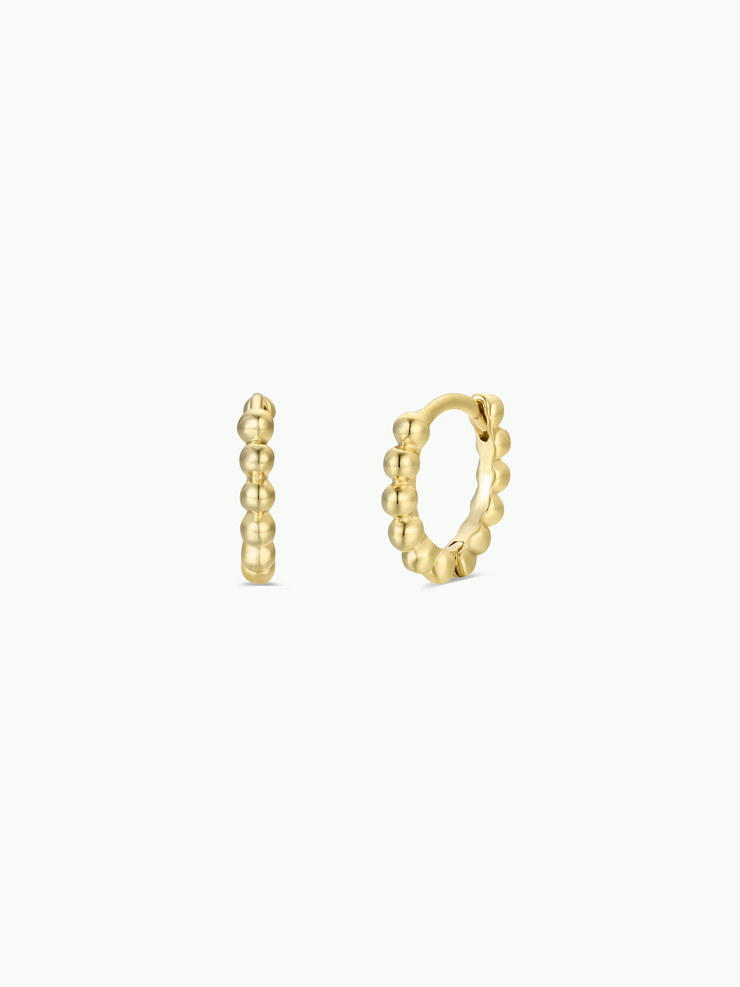 Small Ball Hoop Gold Earrings