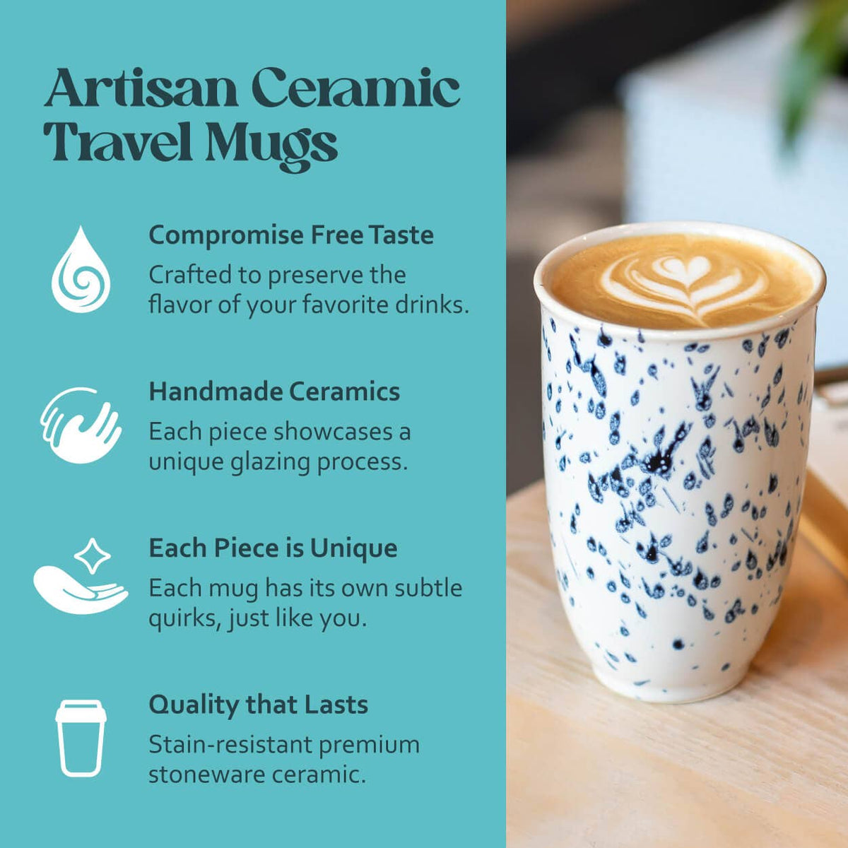 Orchid Ceramic Travel Mug – 12 oz