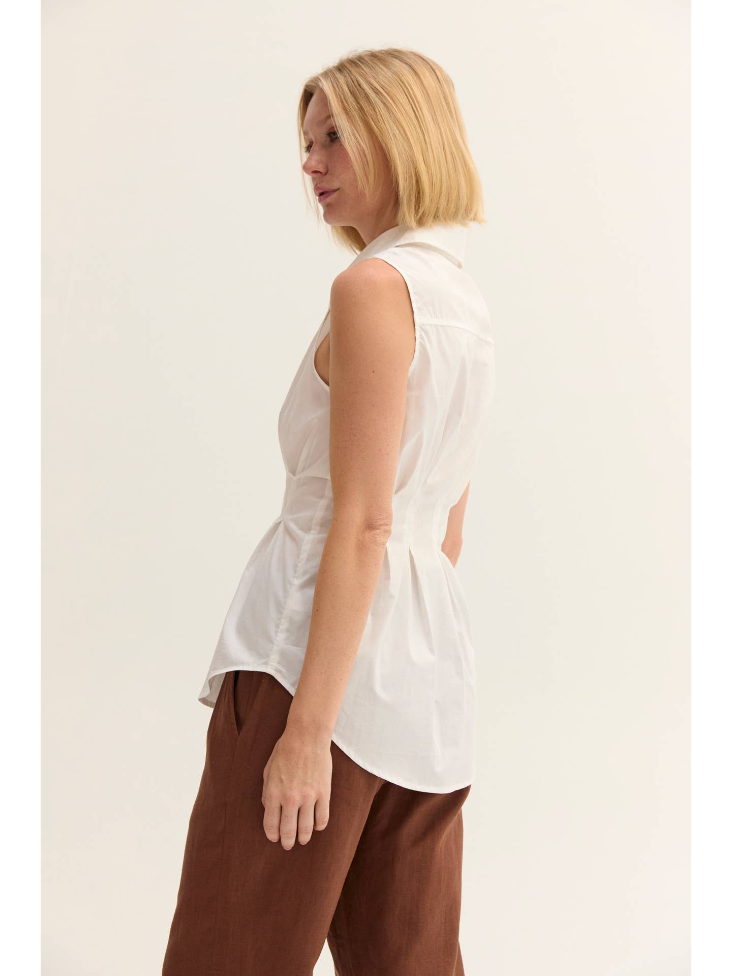 Jay Poplin Pleated Top