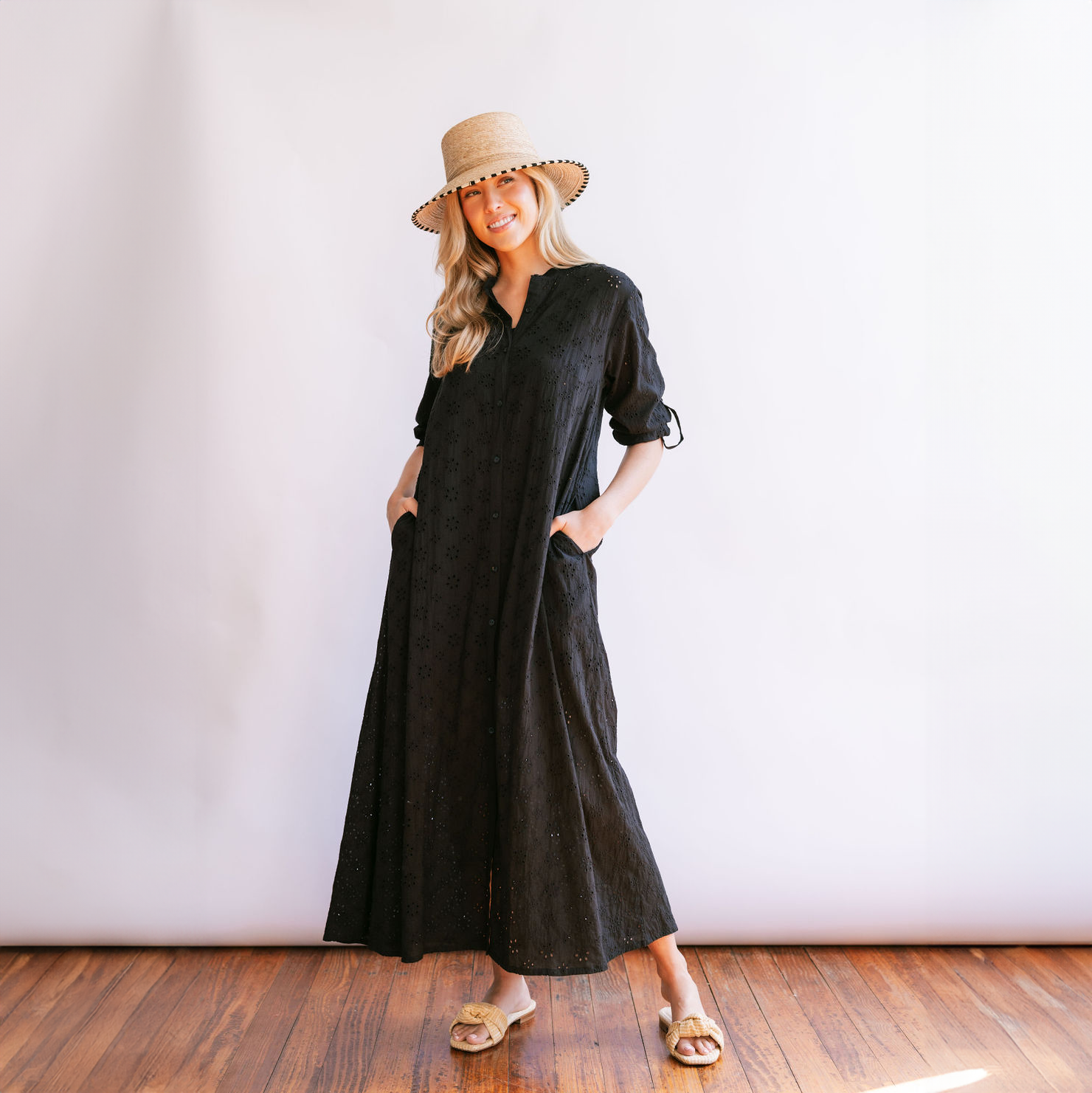 Black Eyelet Swizzle Dress *FINAL SALE*