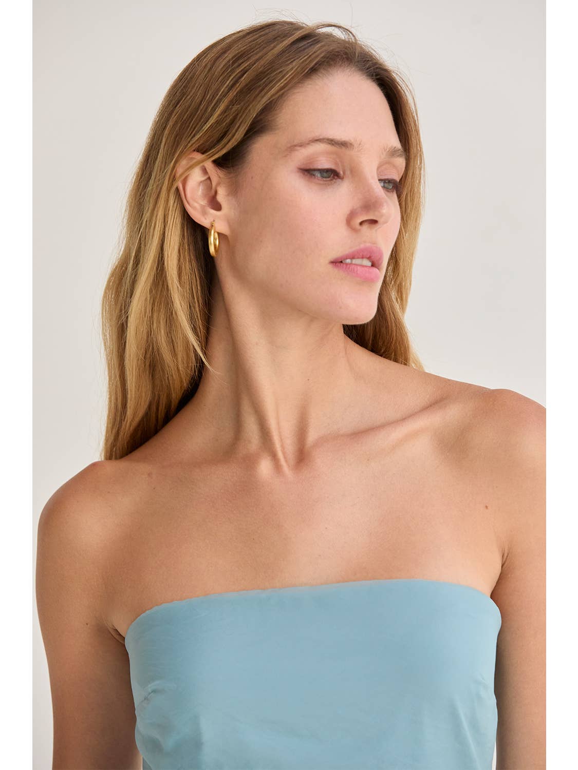 Zeah Organza Strapless Midi Dress