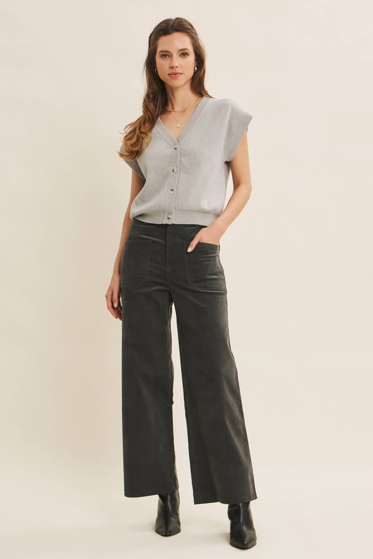 Ginger Spiced Corduroy Wide Leg Pants