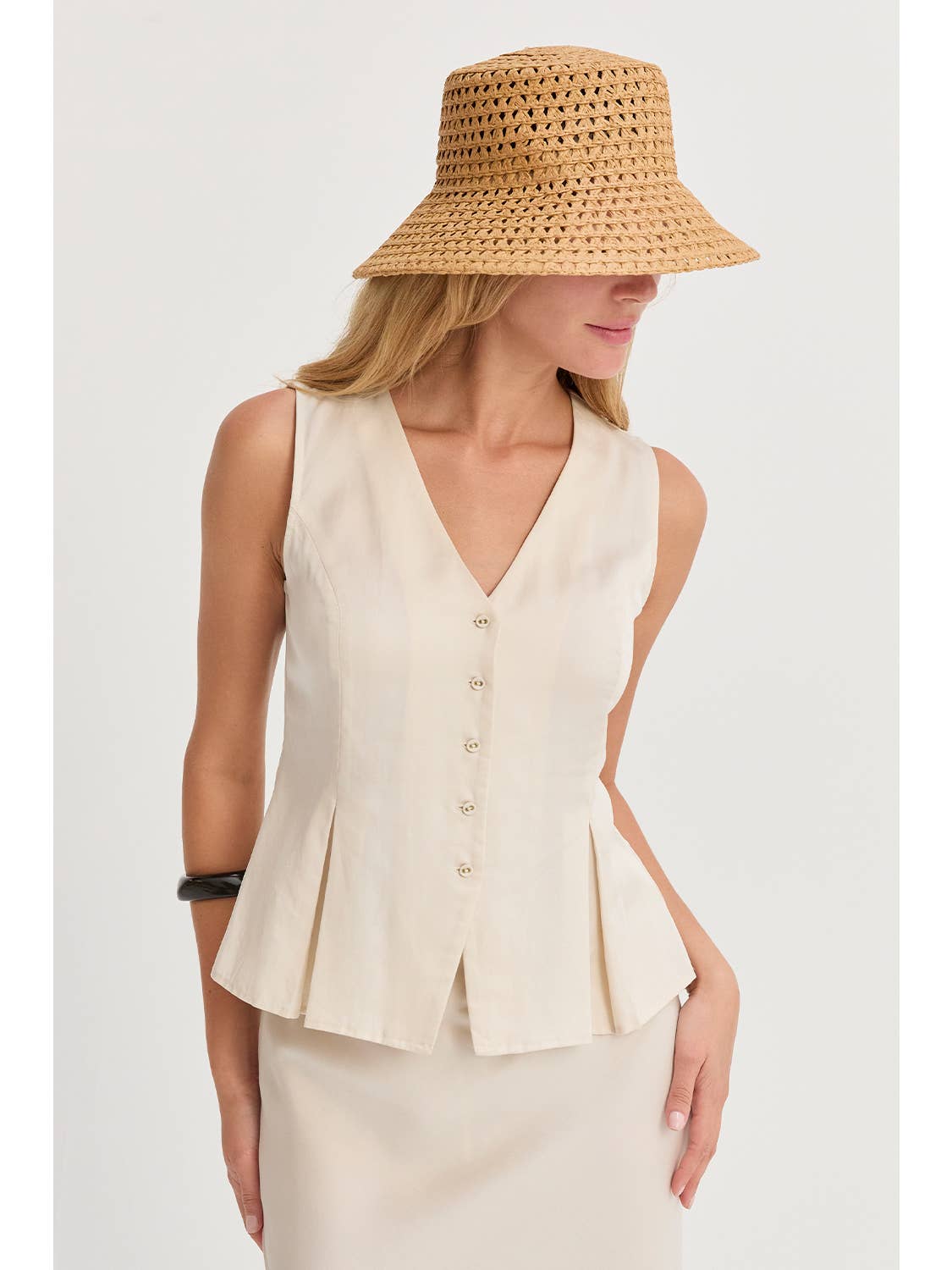 Cami Sleeveless Pleated Vest