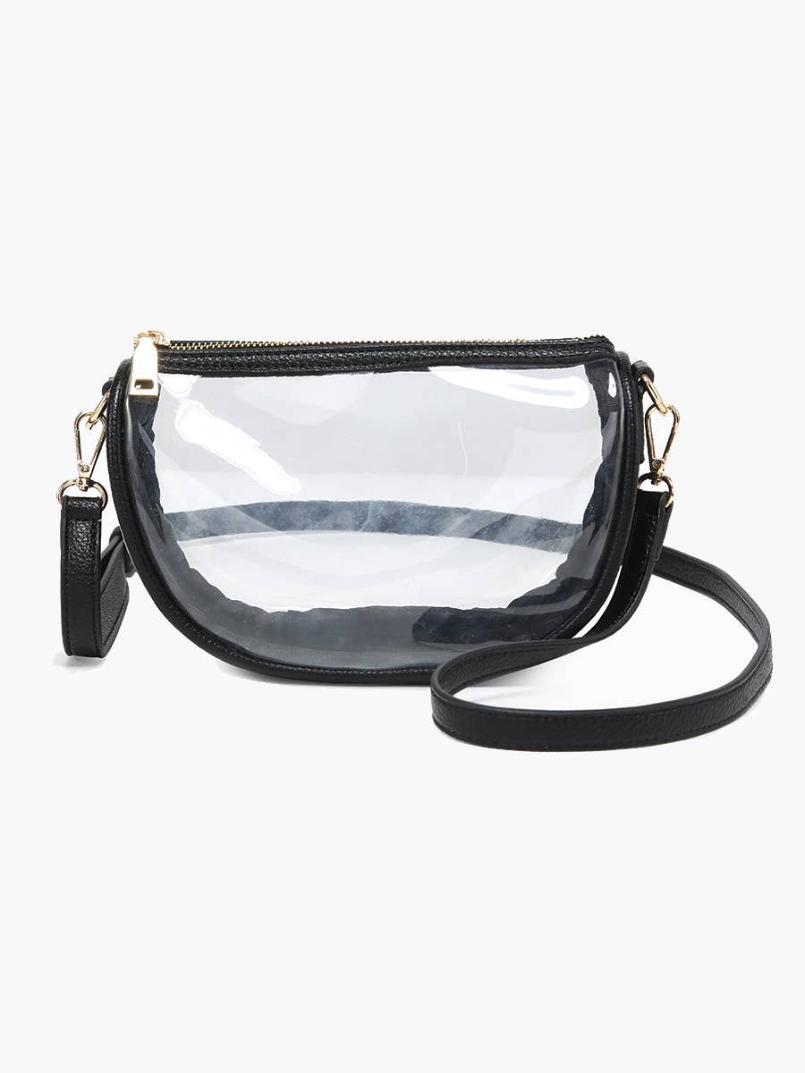 Peyton Clear Crossbody Bag - Black