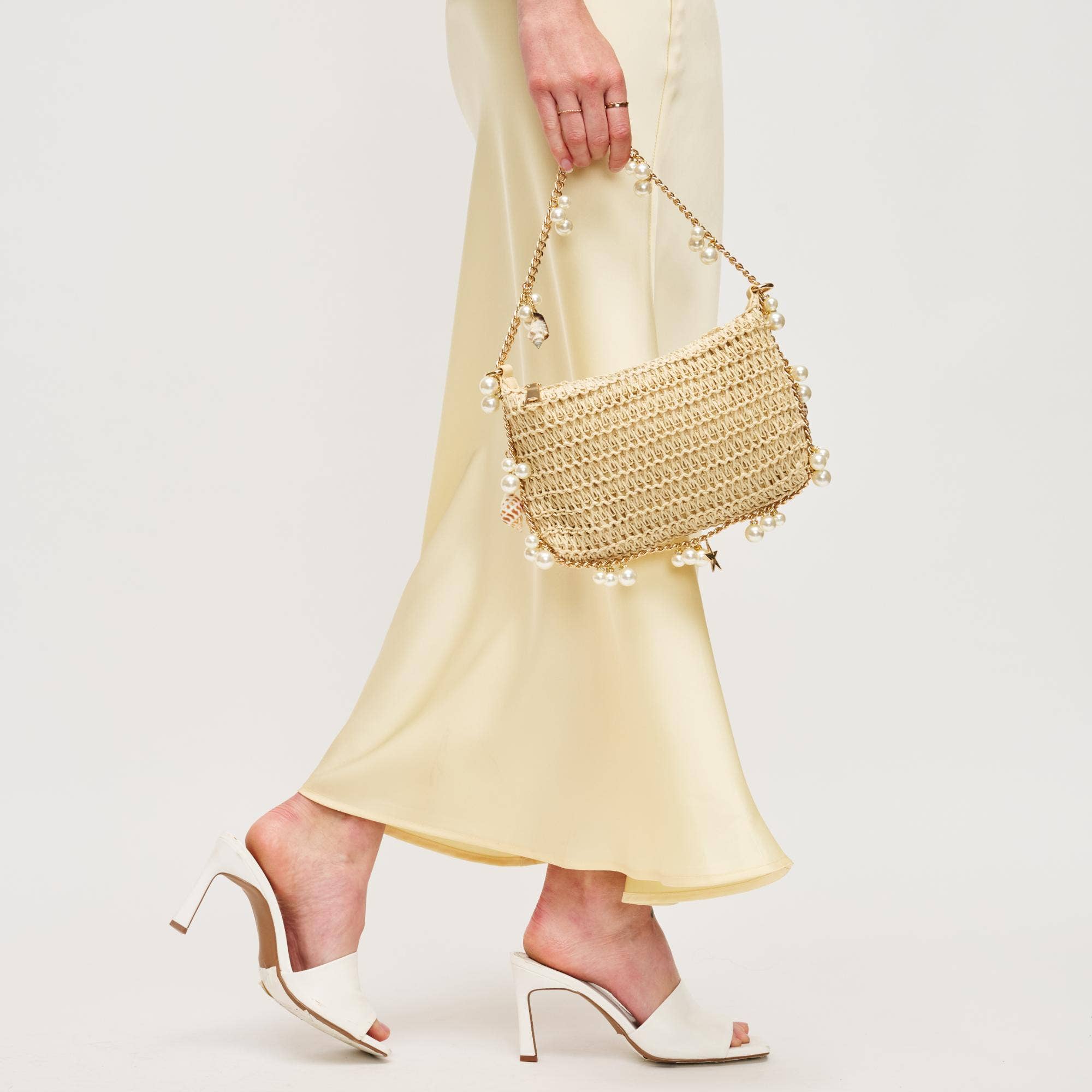 Steph Seashell Straw Bag - Natural